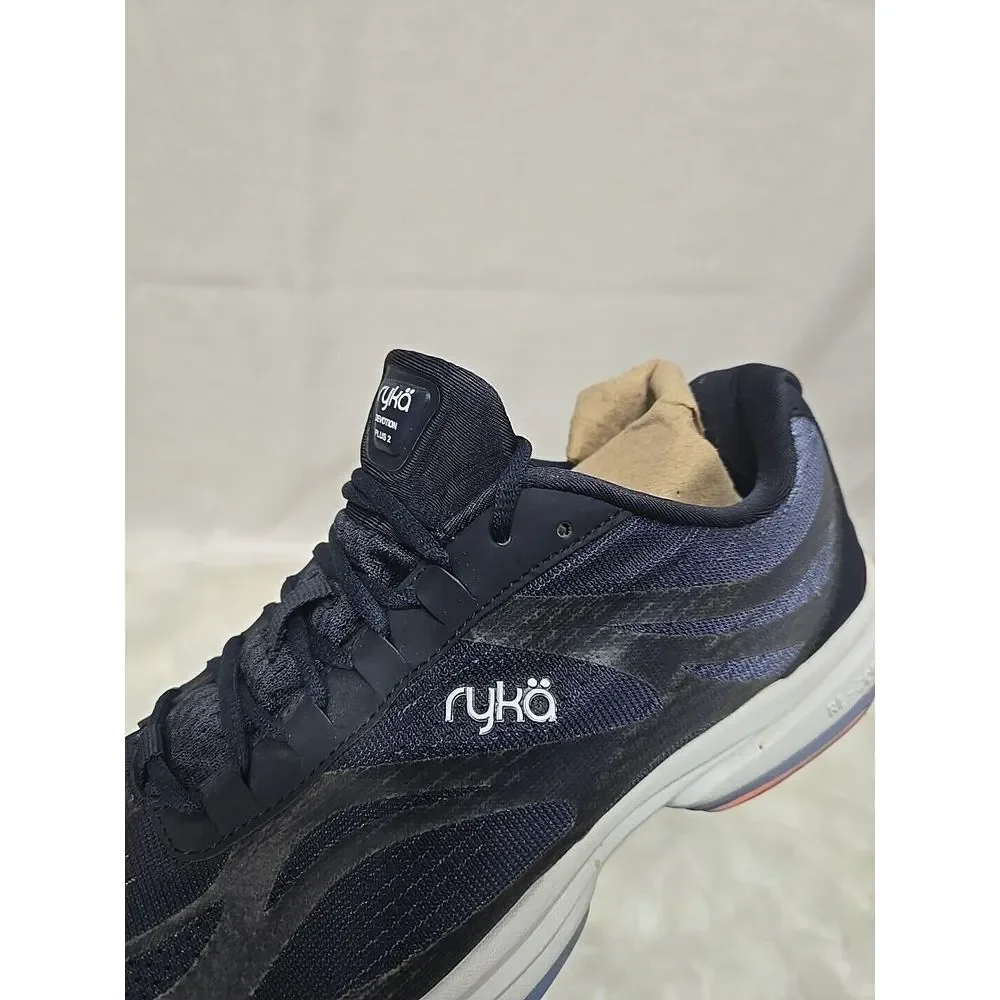 Ryka Women's Devotion Plus 2‎ Walking Shoe 9.5 M  Navy Coral Lace Up Sneakers